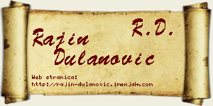Rajin Dulanović vizit kartica